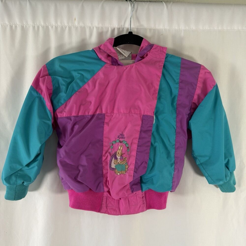 Beatrix Potter Quiltex Jacket Toddler Girl 4T Pink Blue Mrs Rabbit Embroidered